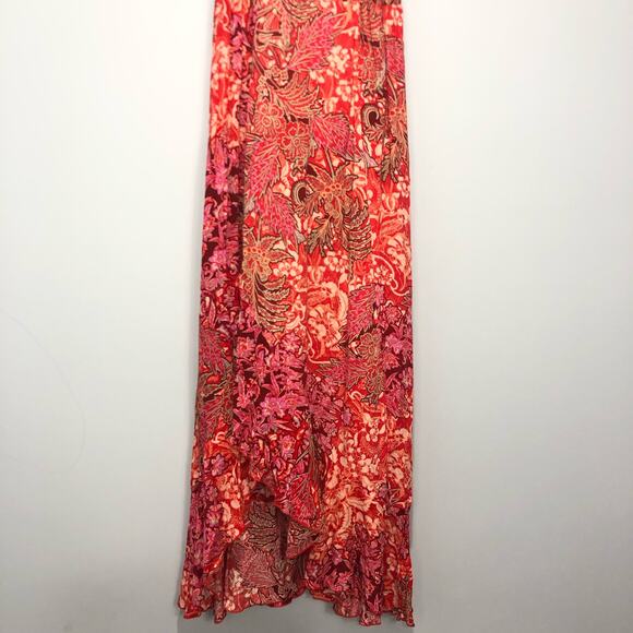 FP Intimately Forever Yours Smocked Slip Dress Red Floral Maxi Dress M - Picture 5 of 11
